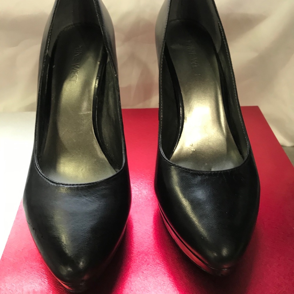Nine West Black Platform Pointed Toe High Heels - Picture 7 of 11